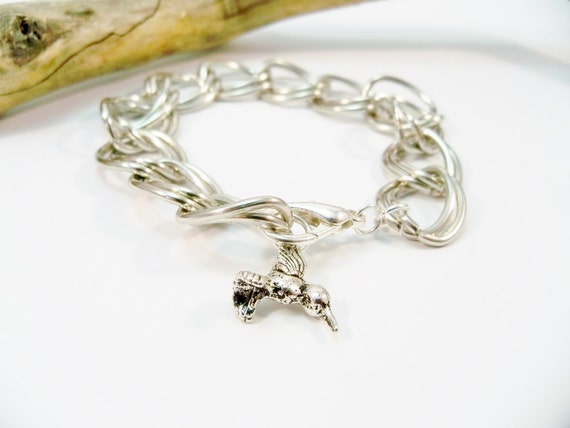 Silver Chain Bracelet Large Chain Link Bracelet Charm by babbleon