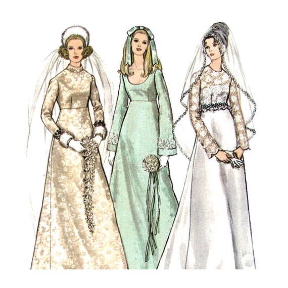 vintage bridal dress vogue patterns Dress Vogue Pattern 2253 Empire Dress Vintage Wedding Wedding Bell