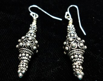 Sterling Silver Earrings Sterling Ornate Bali Bead Bead Earrings