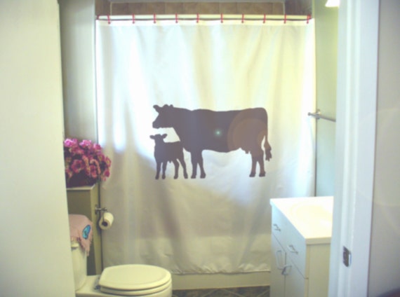 cow and calf Shower Curtain dairy farm bovine mother child