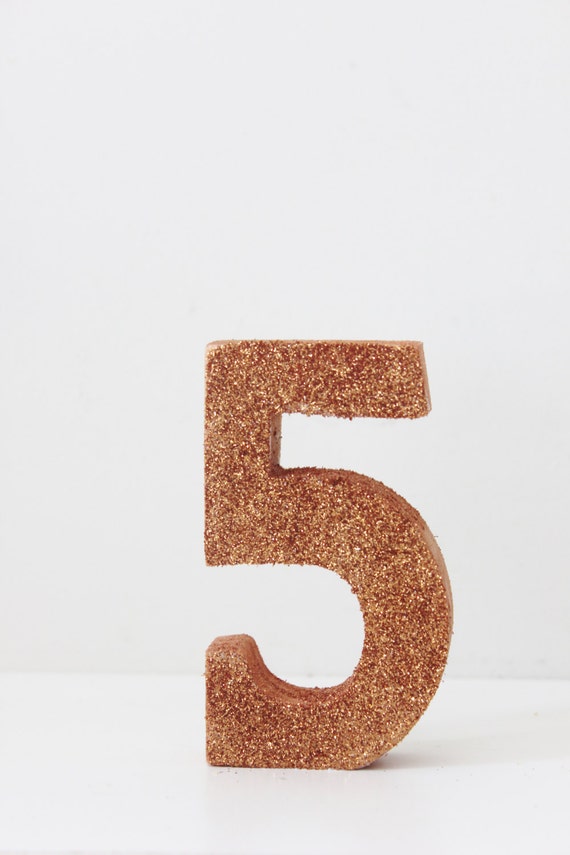 1 10 copper glitter numbers table number wooden free standing