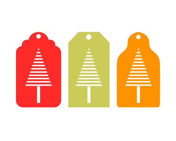 Download Items similar to Christmas Tree Gift Tags SVG Cutting File ...