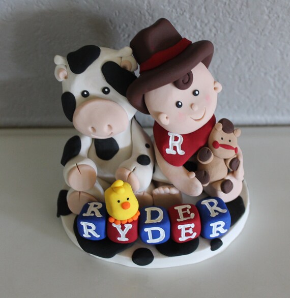 Custom Two Figure Cake Topper for Birthday or Baby by carlyace