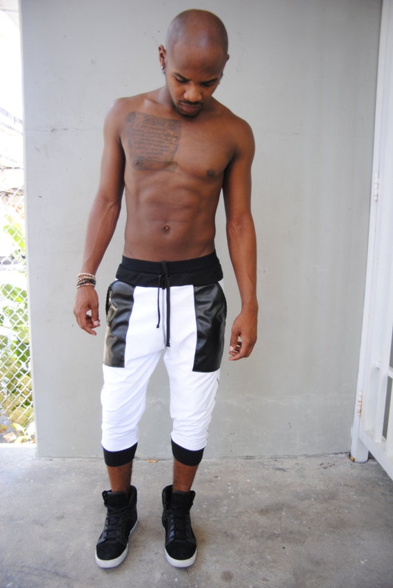 white jogger shorts mens