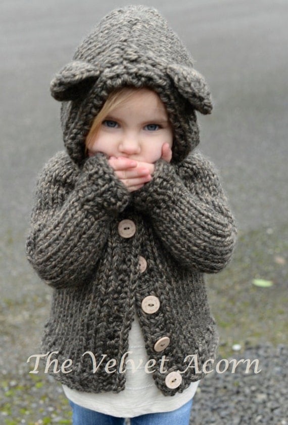 KNITTING PATTERN-The Bladyn Bear Sweater (2, 3/4, 5/6, 7/8 ...