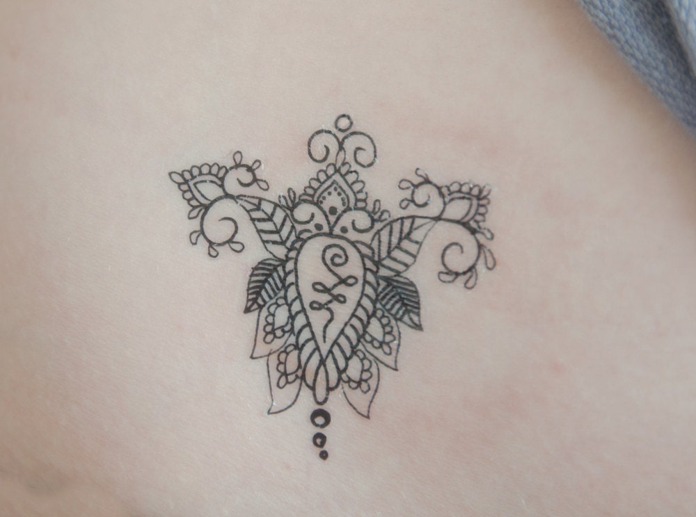 Unalome temporary tattoo spirituelle kunst von joellesemporium