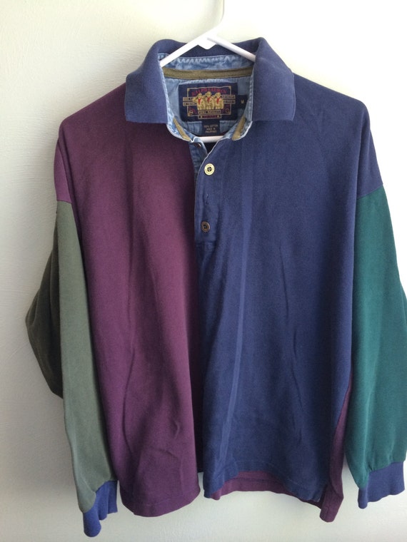 90s ralph lauren color block rugby shirt