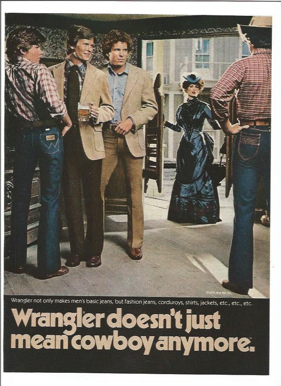 1970s Advertisement Wrangler Wild Old West Jeans Cowboy