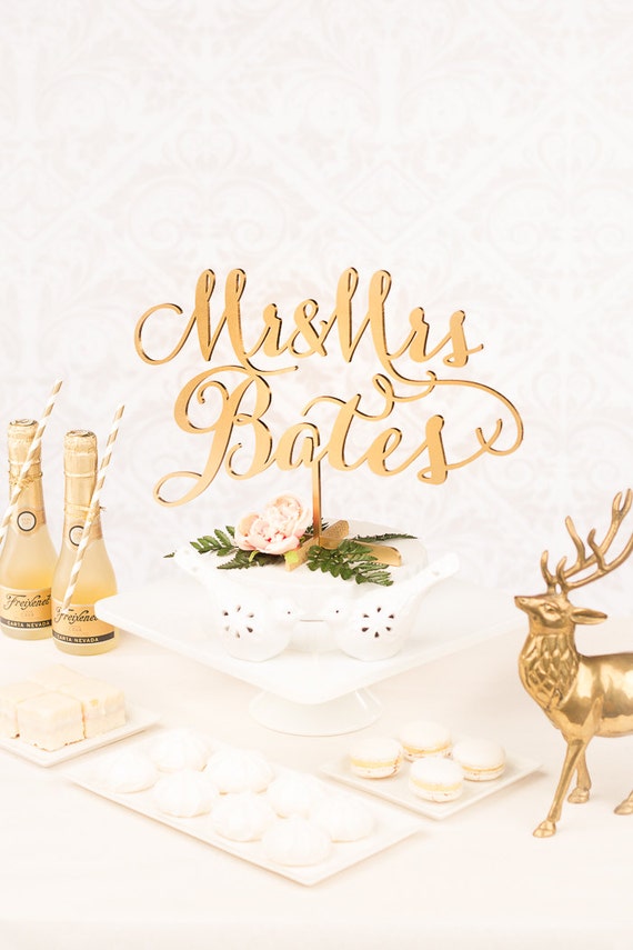 Wedding Table Sign Custom Last Name for by BetterOffWed on Etsy