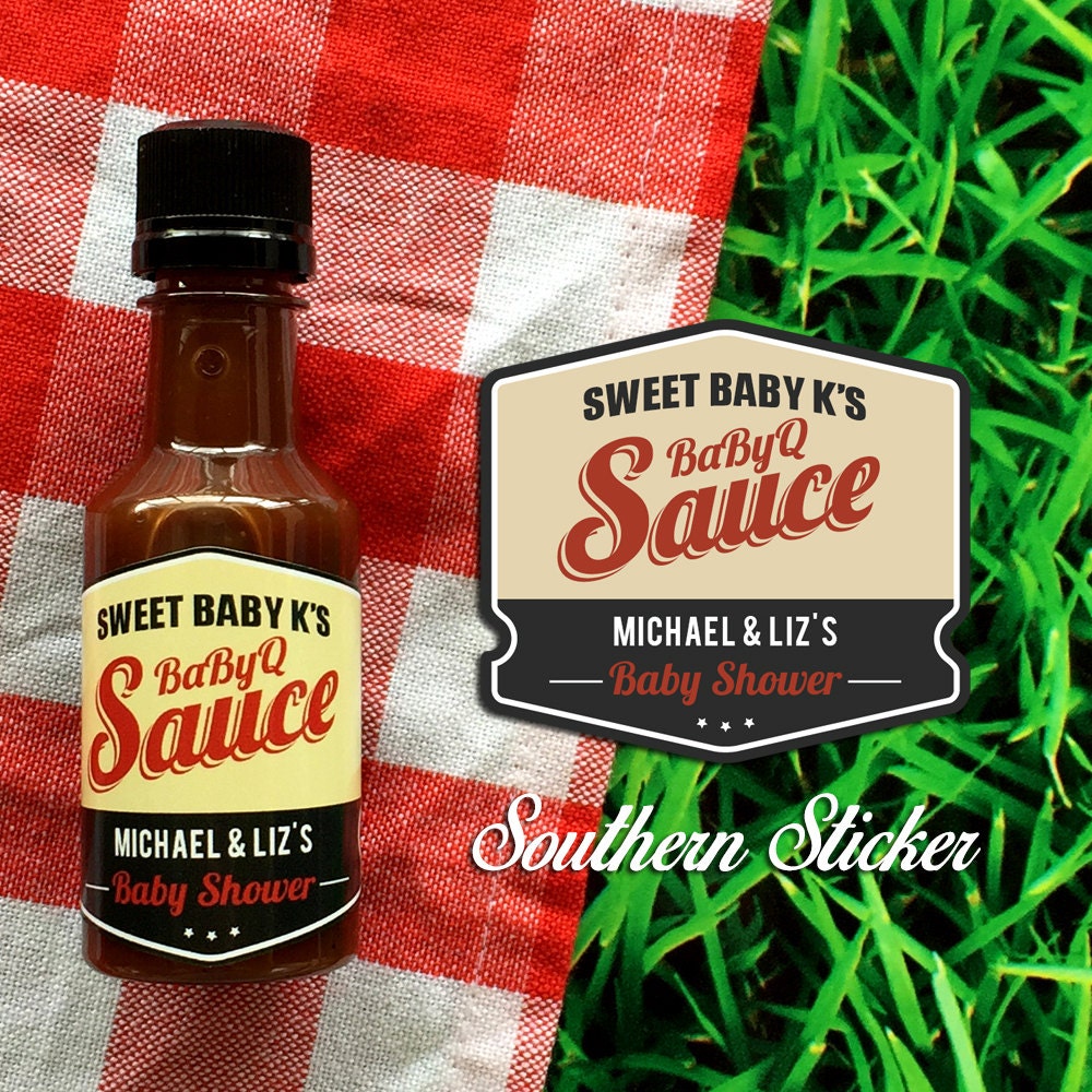 BabyQ Custom Barbecue Sauce Favors Personalized BBQ Labels