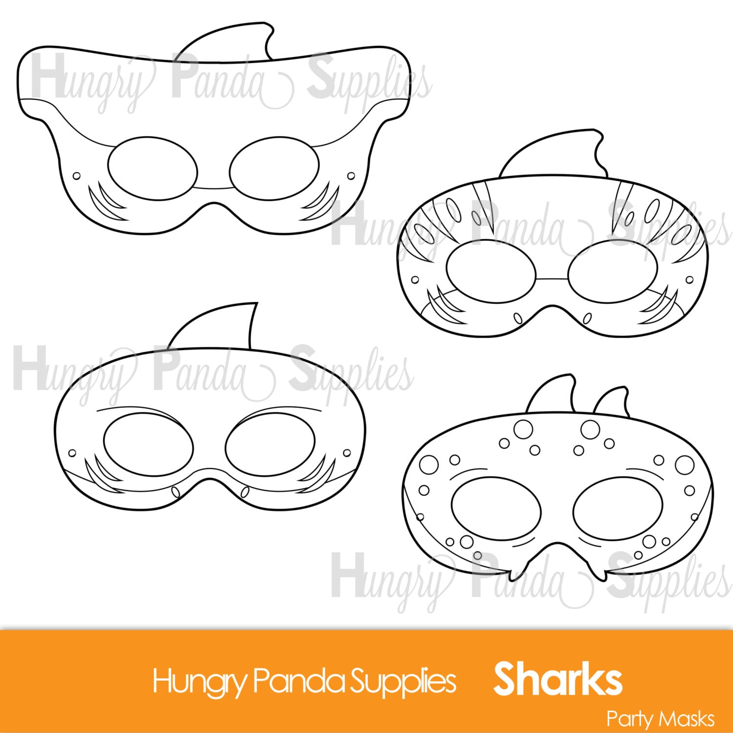 Sharks Printable Coloring Masks shark mask tiger shark