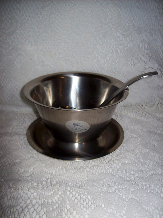 Vintage Stainless Steel Gravy Condiment Serving Bowl by