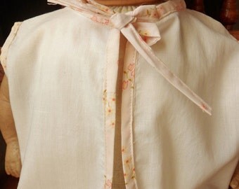 Handmade Baby's Diaper Shirt, Peach Colored Cotton Shirt with Tulip Trim
