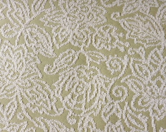 Textured Ivory and Sage Pattern Upholstery Fabric Sample, Kincaid Mariah Fabric, Designer Fabric Sample