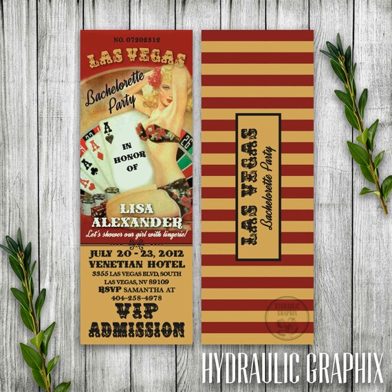 Las Vegas Bachelorette Party Invitation Ticket, Retro Pinup Bachelorette Party Invitation, Casino Night Ticket Invitation Printable, Poker Il_570xn