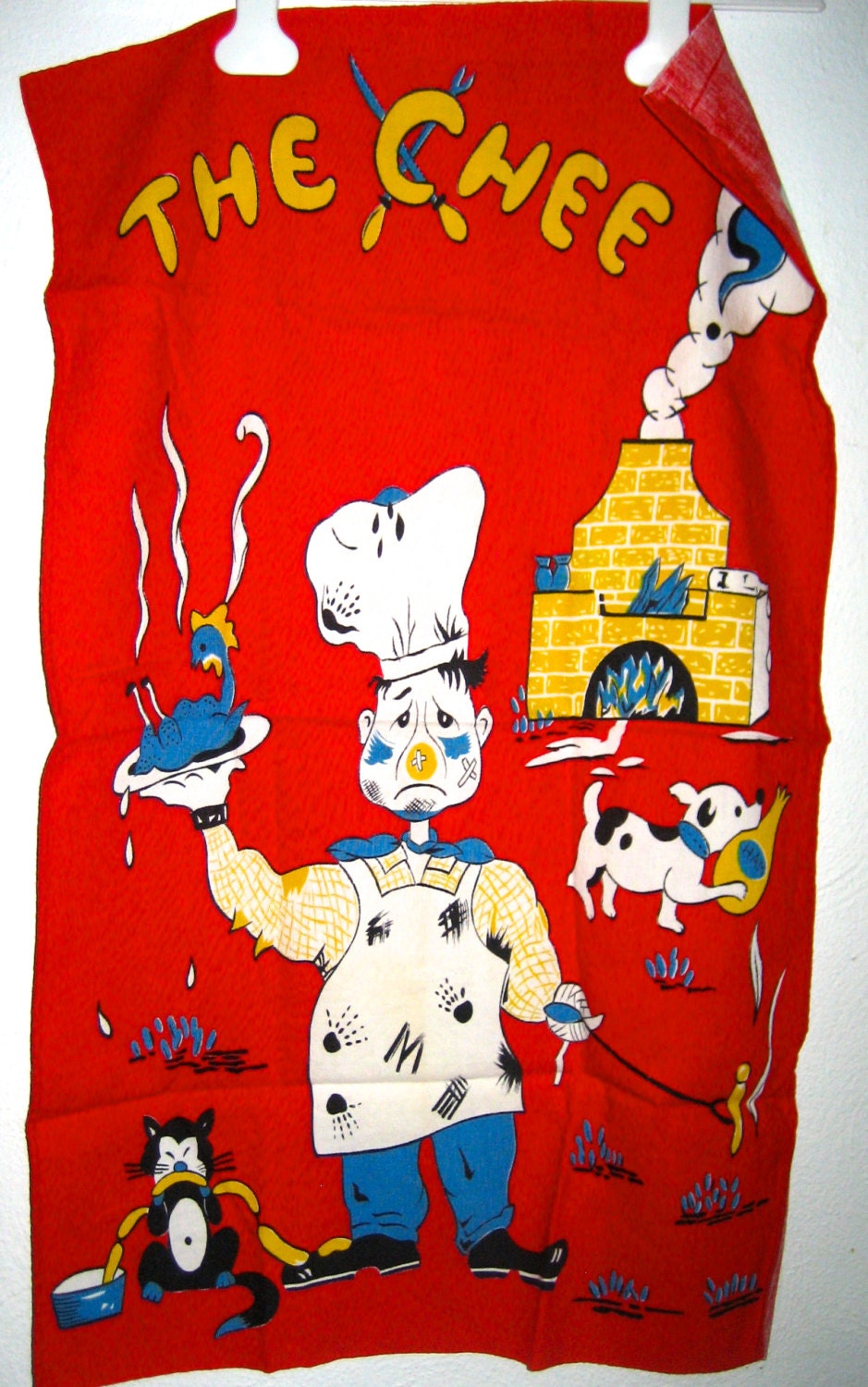 Vintage The Chef tea towel kitsch kitchen