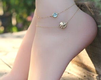 Pselysian Personalized Name Anklet - 18K Gold Plated Custom Ankle Bracelet For Women