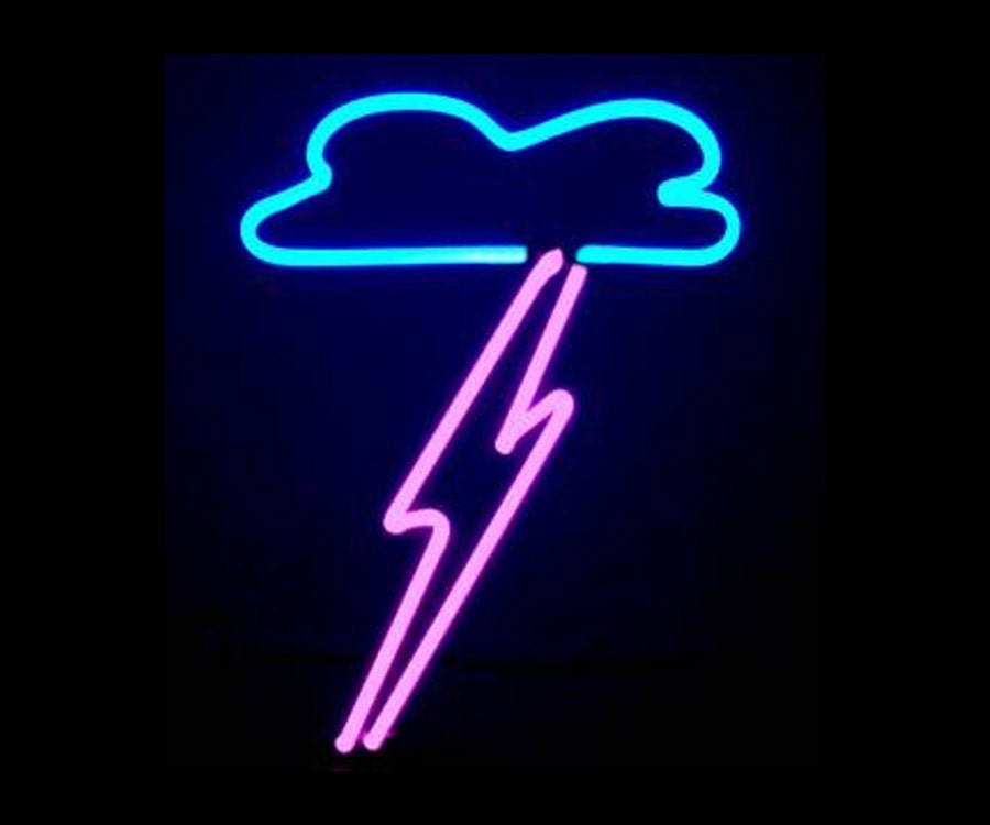 Lightning With Pink Neon Cloud Neon Freestanding by BillieBoi