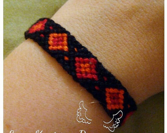 Knots for a Cause - Black red orange Friendship Bracelet, Macrame, Woven Bracelet, Wristband, Knotted Bracelet, mens bracelet