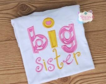 big sister applique shirt