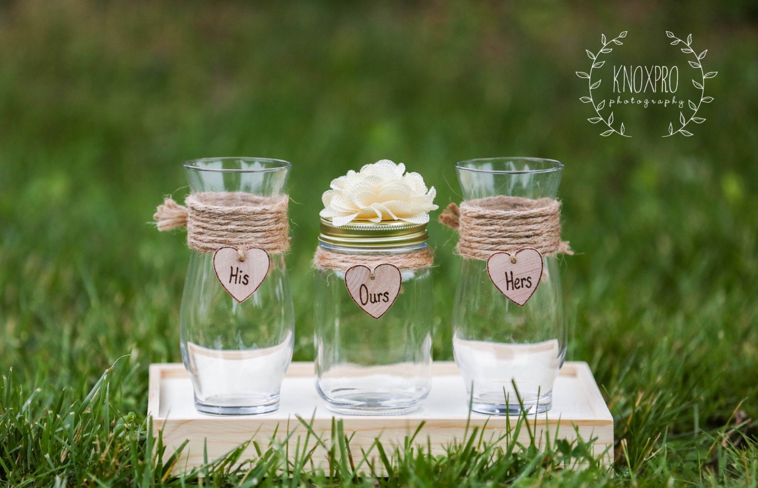 Personalized Rustic Wedding Unity Sand Ceremony Set Custom