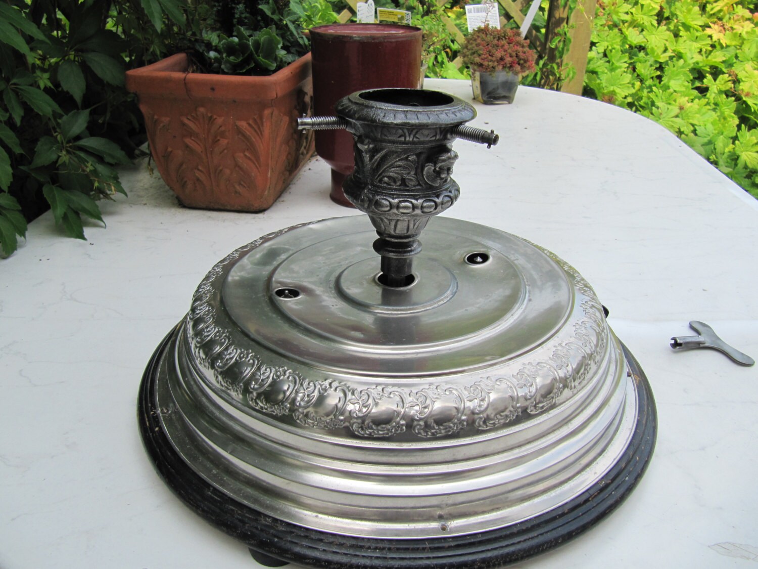 Rare Victorian Christmas Tree Stand Playing Music
