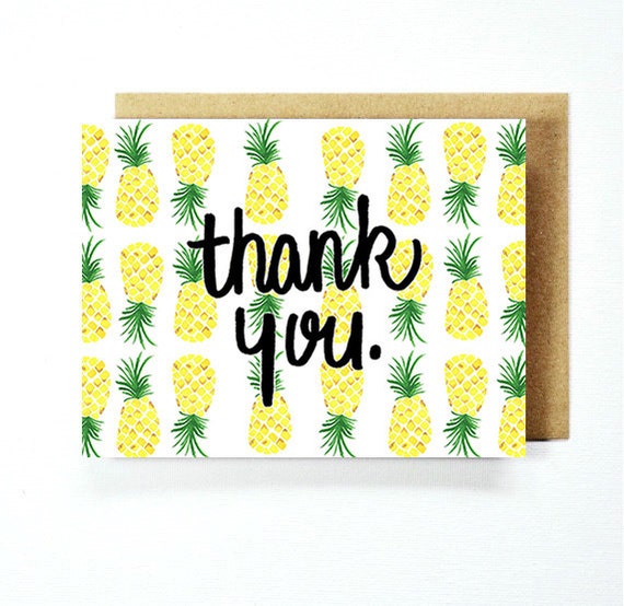 Thank You Card Pineapple Card Sets by SamanthaMarieCompany