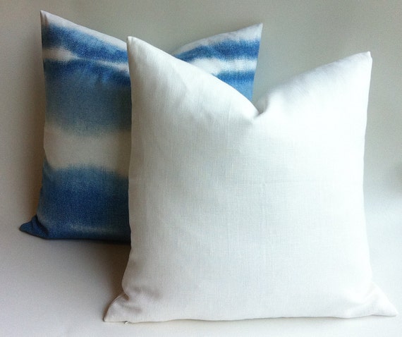 One White European Linen Decorative Zipper Pillow Cover White