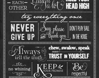 In this house poster printable chalkboard quotes poster