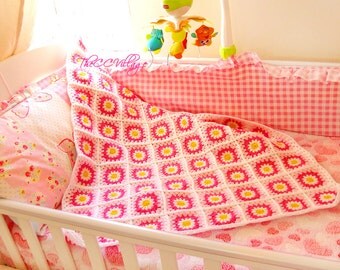 Crochet baby blanket, Crochet Daisy Blanket, Flower Blanket