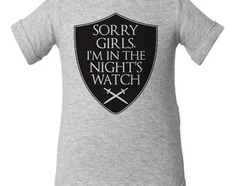 Game of Thrones Baby Shirt, Game of Thrones Baby Clothes, Nights Watch Baby Shirt, Game of Thrones Fan, Nights Watch Baby, Cool Baby Shirt