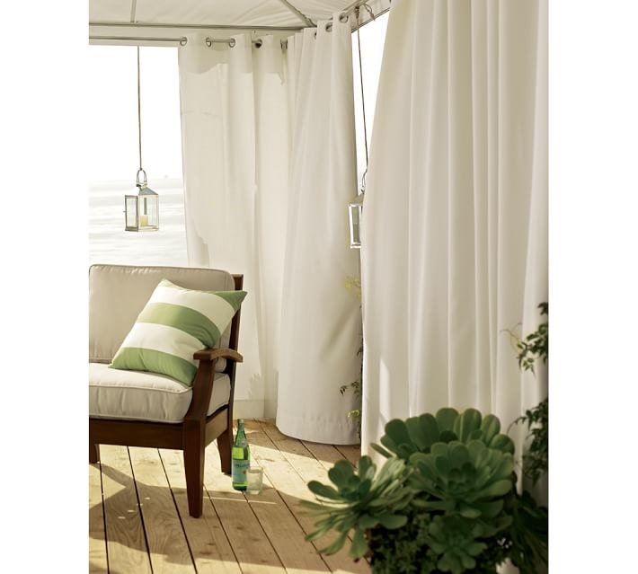 White Pair Sail cloth curtains with Grommets 52 by TheNewHome