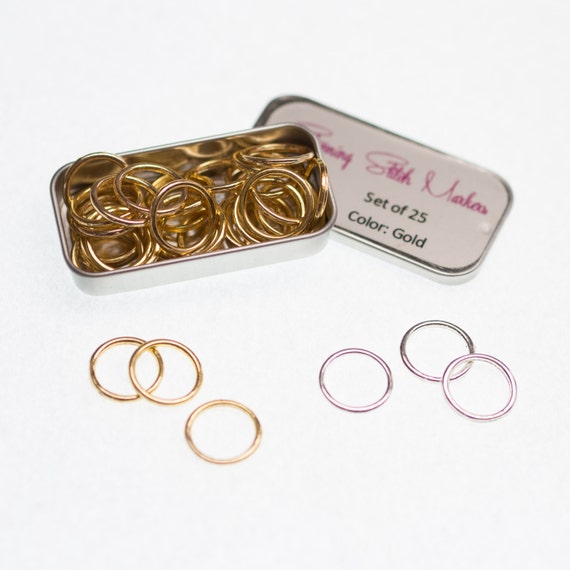 Large Metal Ring Stitch Markers Fits upto US 15 10mm Set
