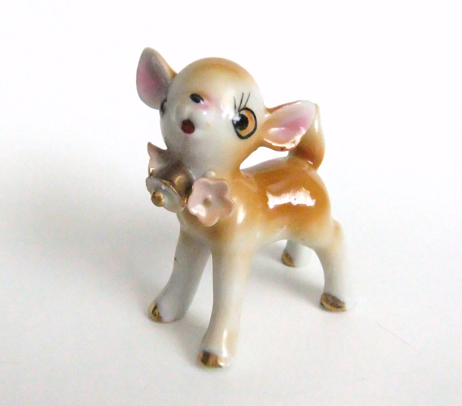 Vintage Fawn Figurine Ceramic Porcelain China by VintageByJade