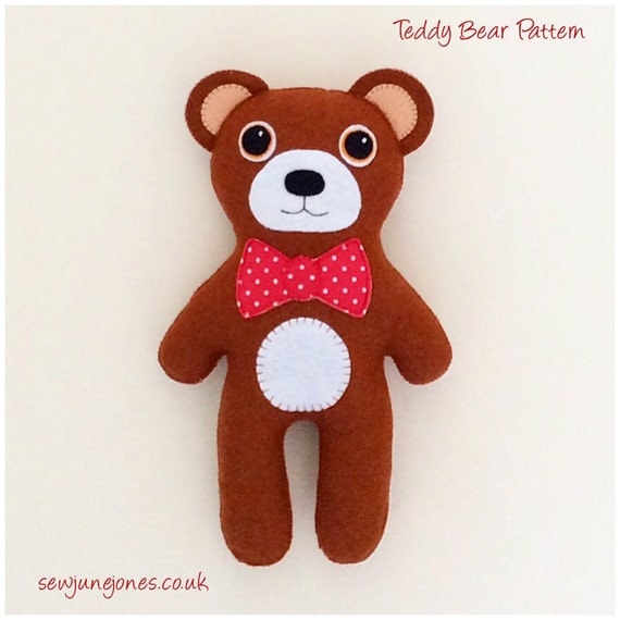 PDF Sewing Pattern to make a Felt Teddy Bear by SewJuneJones