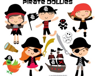 Pirate cute clipart | Etsy