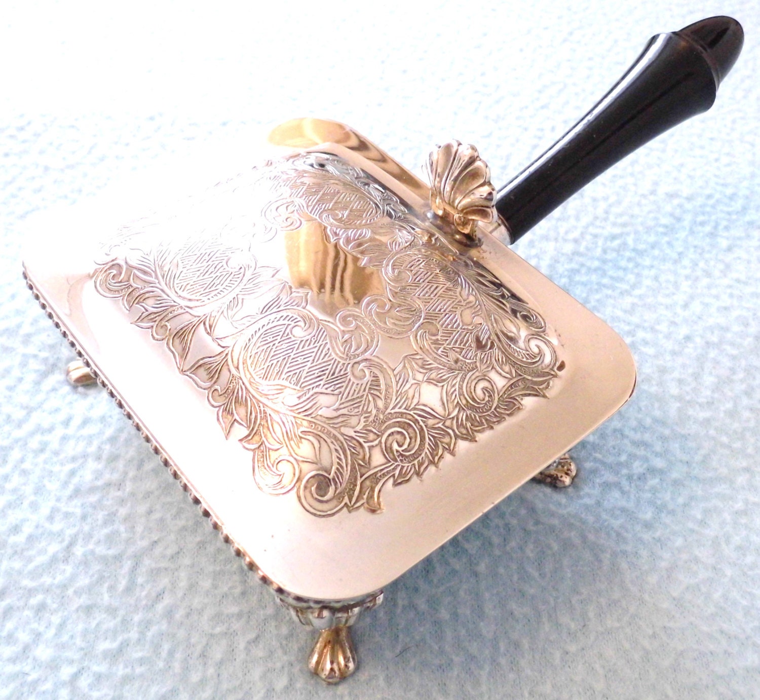 Vintage Collectible Silver Plated Silent Butler, Bakelite Handle