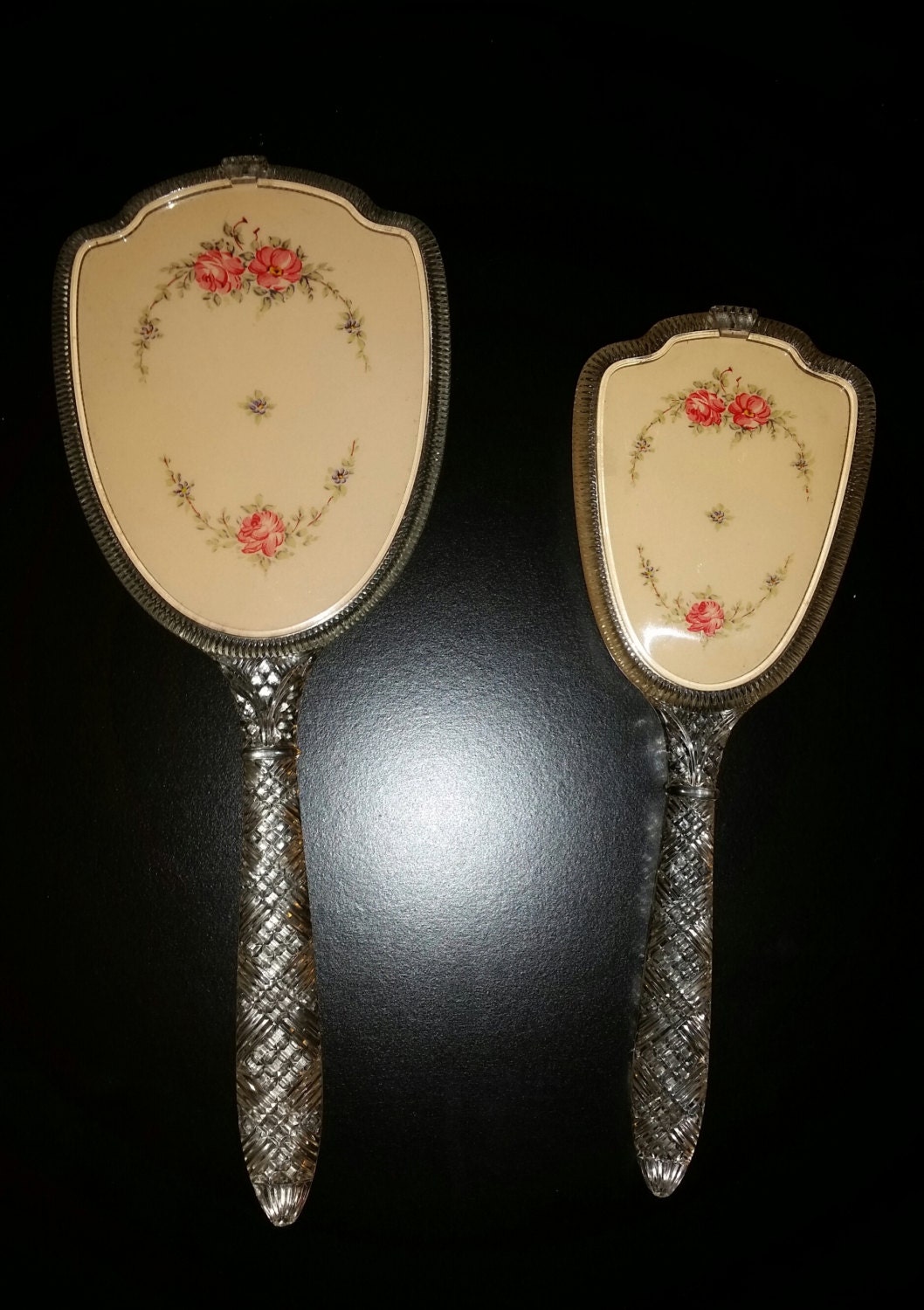 Vintage Hand Mirror and Brush Set Haute Juice