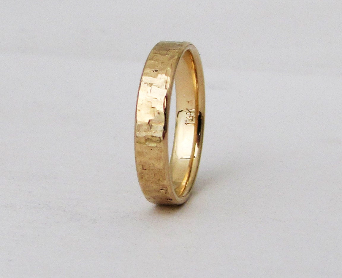 Rustic Wedding Ring Mens Wedding Band Mens Gold Wedding Ring