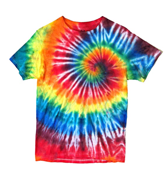 Tie Dye T-Shirt Rainbow Galaxy Off-Center Spiral Rainbow