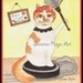 Sherlock Holmes A whimsical kitty card or print portrait