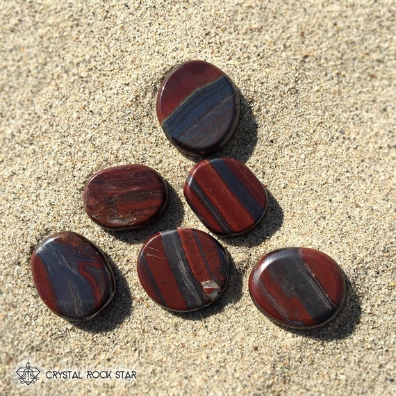 Red Jasper Hematite Flat Polished Thumbstone by CrystalRockStar