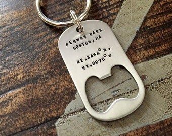 Bottle Opener Keychain Custom Keychain Handstamped Keychain Personalized Keychain Quote Keychain Guy Keychain