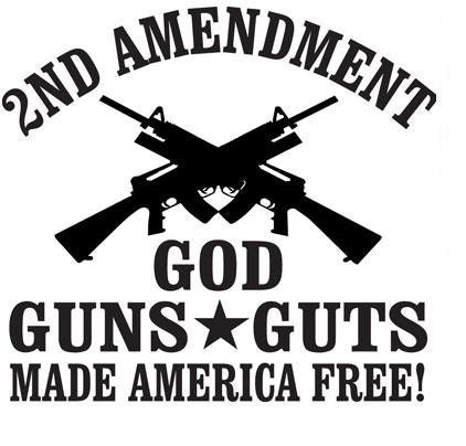 Two 2 2nd Amendment God Guns Guts Vinyl Decals Stickers