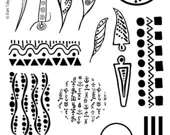IN STOCK -- PTP Elements - Red Rubber Stamps Unmounted Sheets - Set #4