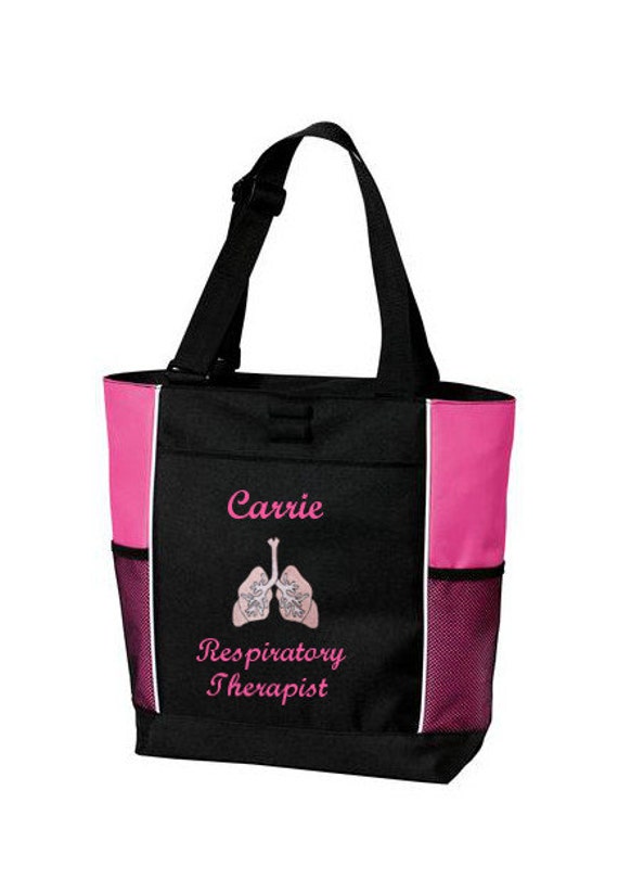 Personalized Tote Bag Respiratory Therapist by embroiderybybeth1