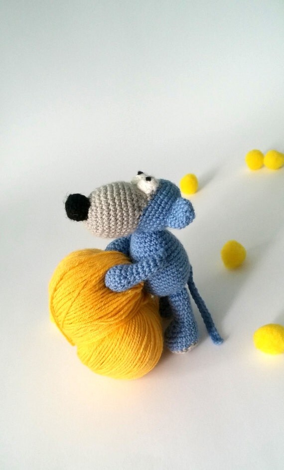 Blue amigurumi monkey-toy knitted-toy plush by ZooToys on Etsy