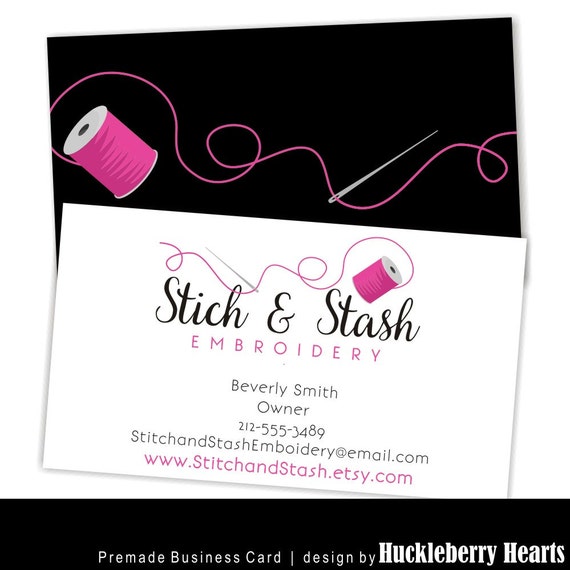 Premade Business Card Sewing Business Card By