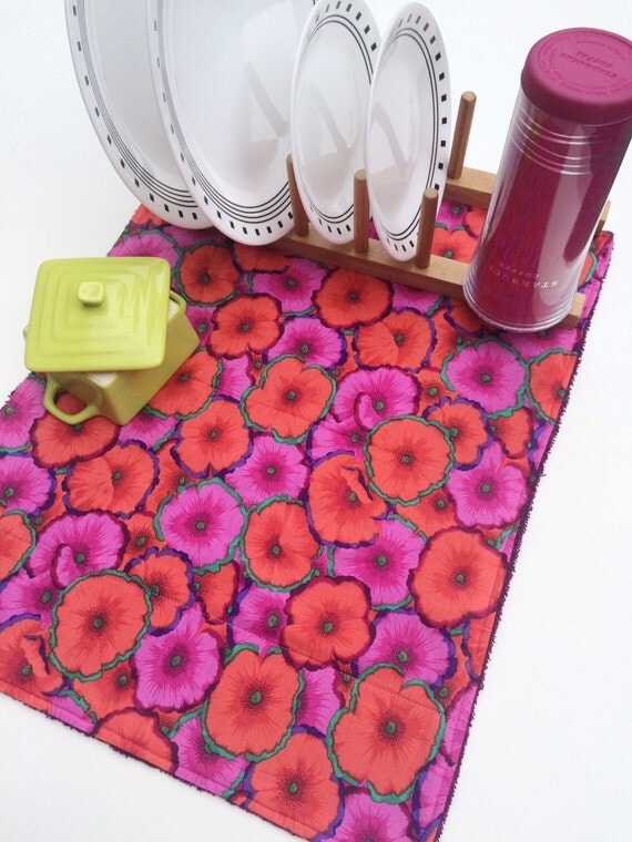 Boho Dish Drying Mat Kitchen Gift for Her by MakingSomethingHappy