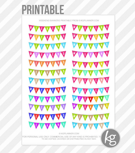Free Printable Weekend Planner Stickers | weekend banners pdf printable planner stickers for by Free Printable Weekend Planner Stickers | weekend banners pdf printable planner stickers for by